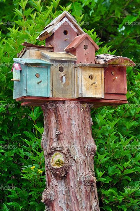 metal hollow tree stump bird house with birds mirrored lid|tree trunk bird house diy.